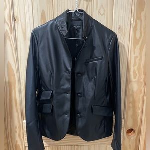 GENUINE Rag & Bone Slade Faux Leather Blazer in Black - size 2 NWT